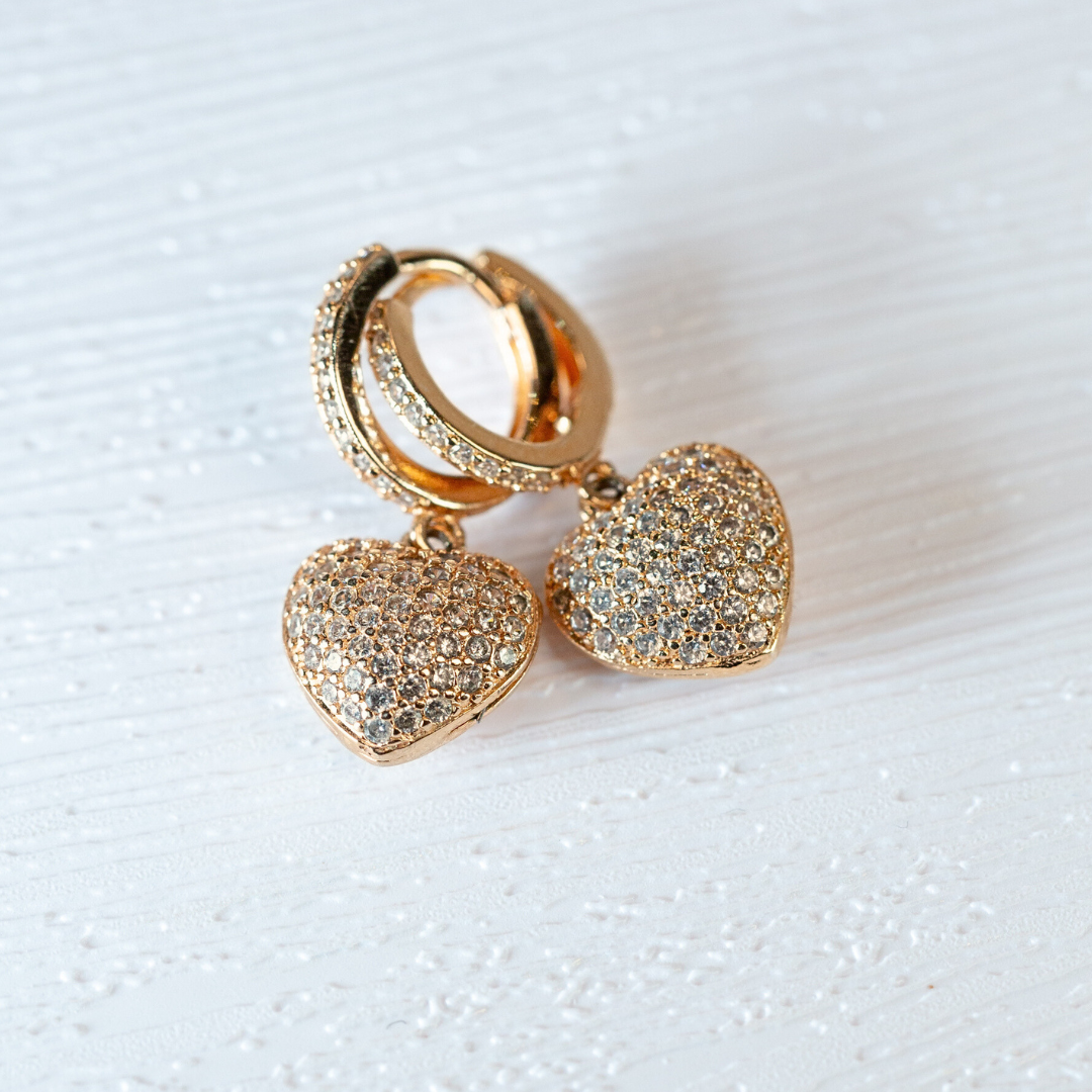 White sparkle heart huggies