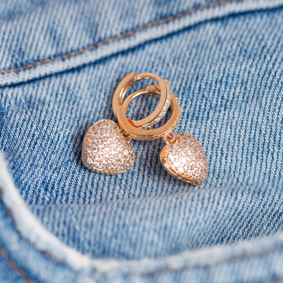White sparkle heart huggies