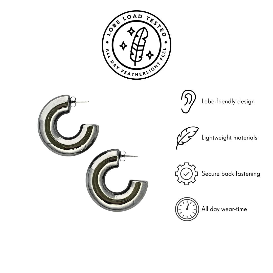 Silver statement maxi hoops