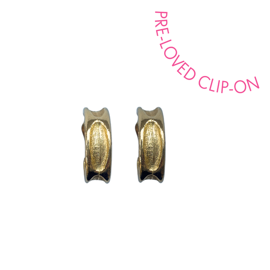 Gold hoop vintage clip-ons