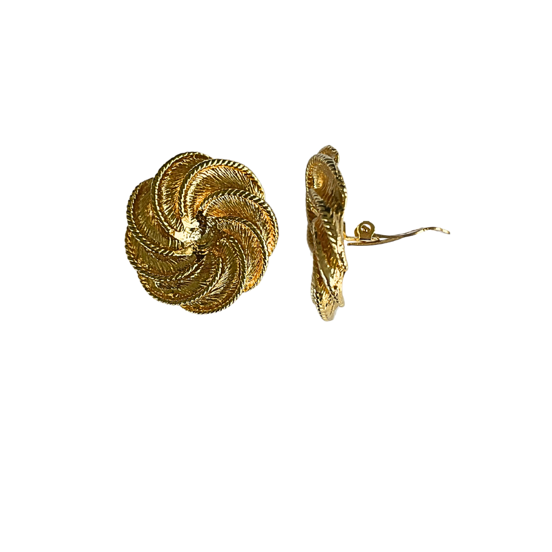 LENA gold swirl clip-on earrings