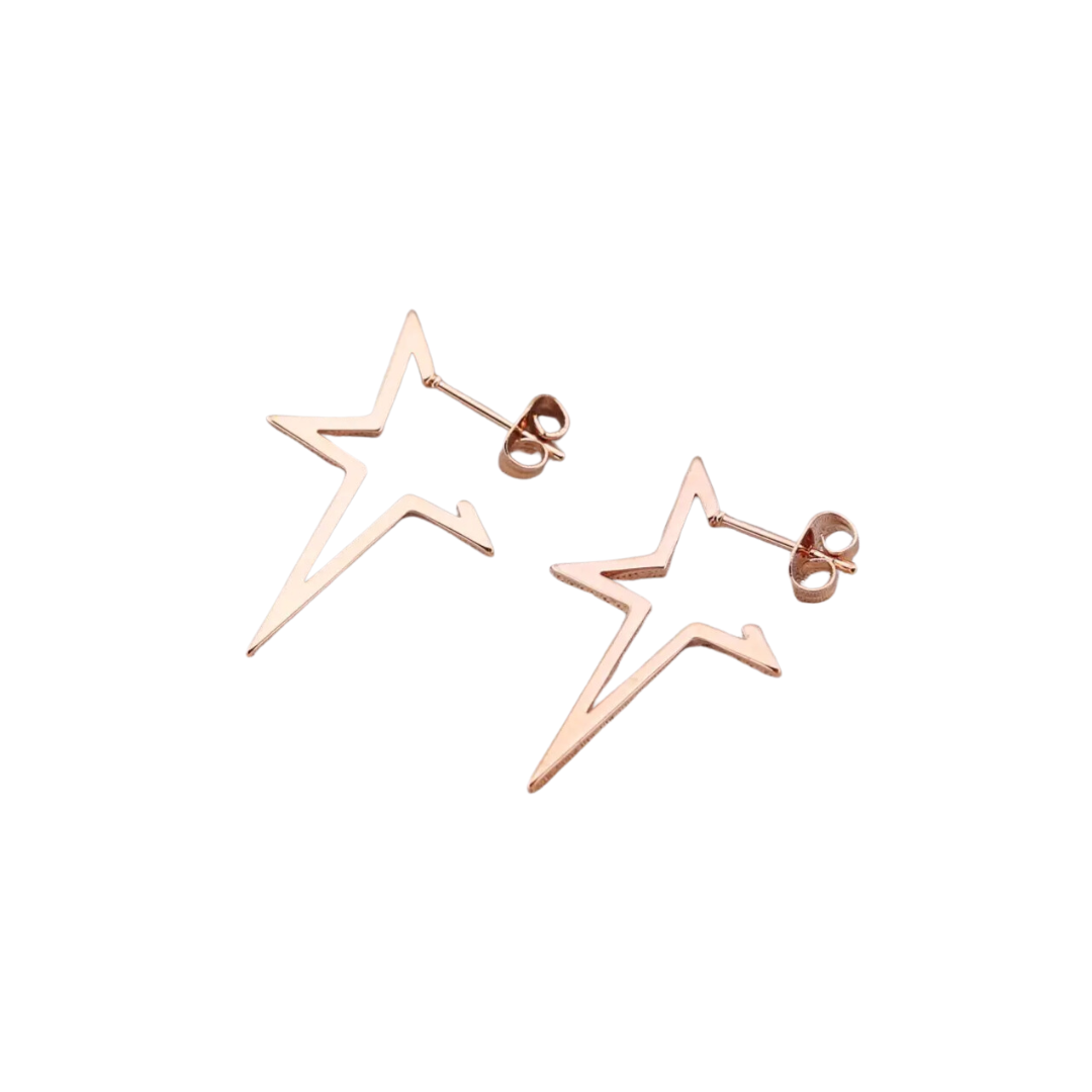 Rose gold star studs