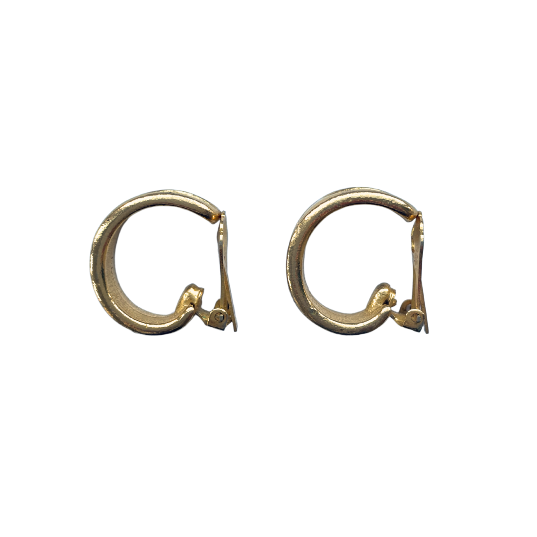 Gold hoop vintage clip-ons