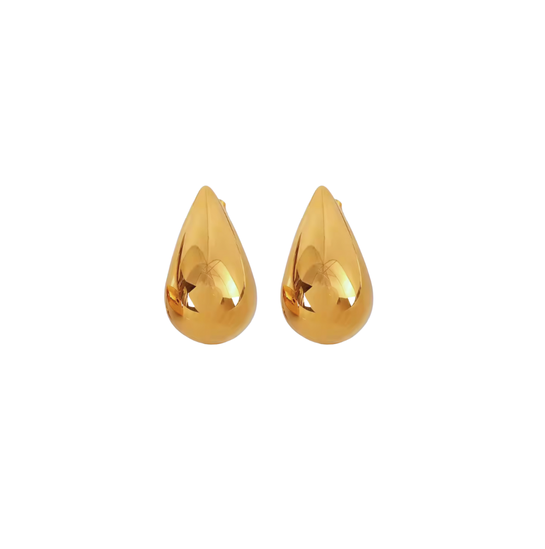 Gold teardrop studs