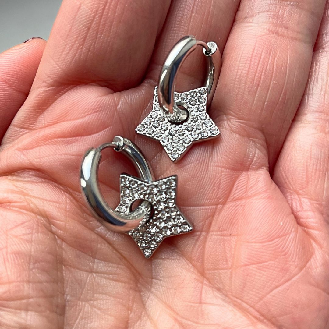 Silver/white sparkle 3-in-1 star huggies