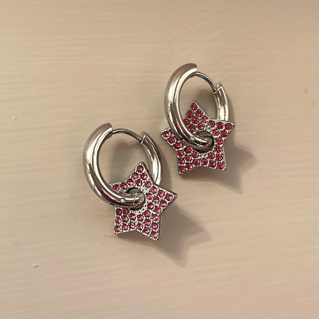 Silver/pink sparkle 3-in-1 star huggies