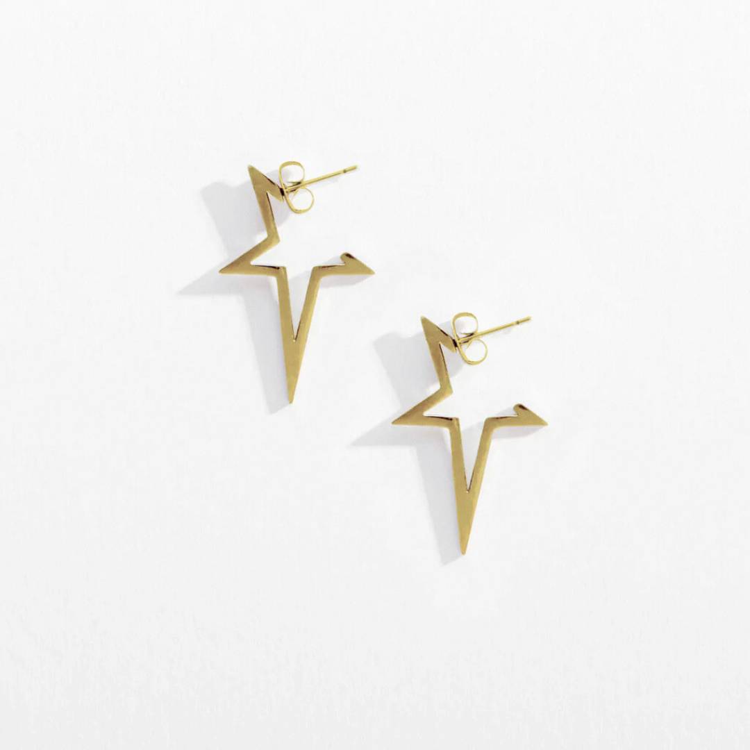 Gold star studs