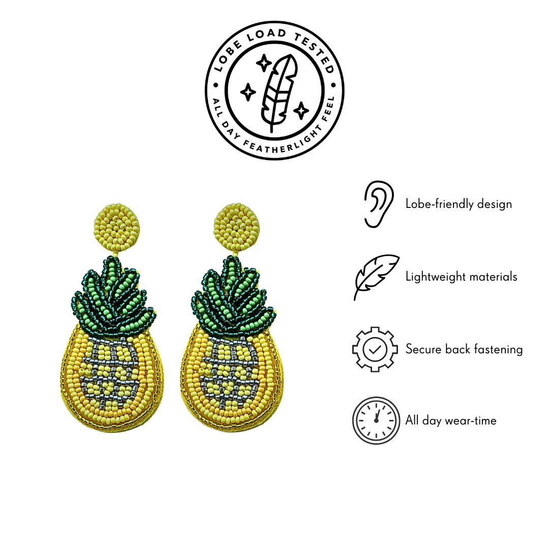 Pineapple beaded dangles