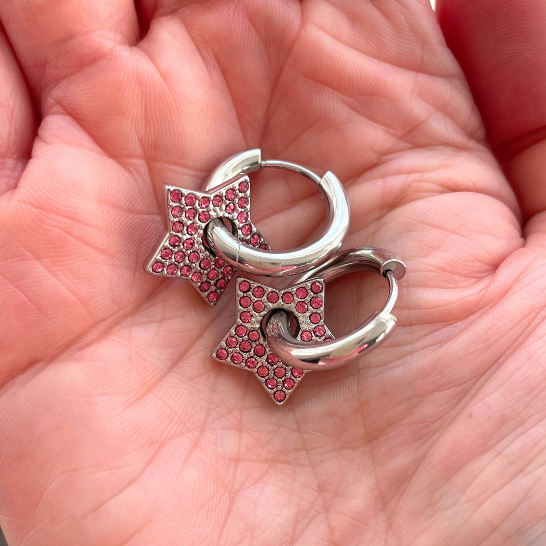 Silver/pink sparkle 3-in-1 star huggies