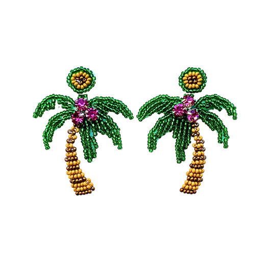 Palm tree beaded dangles