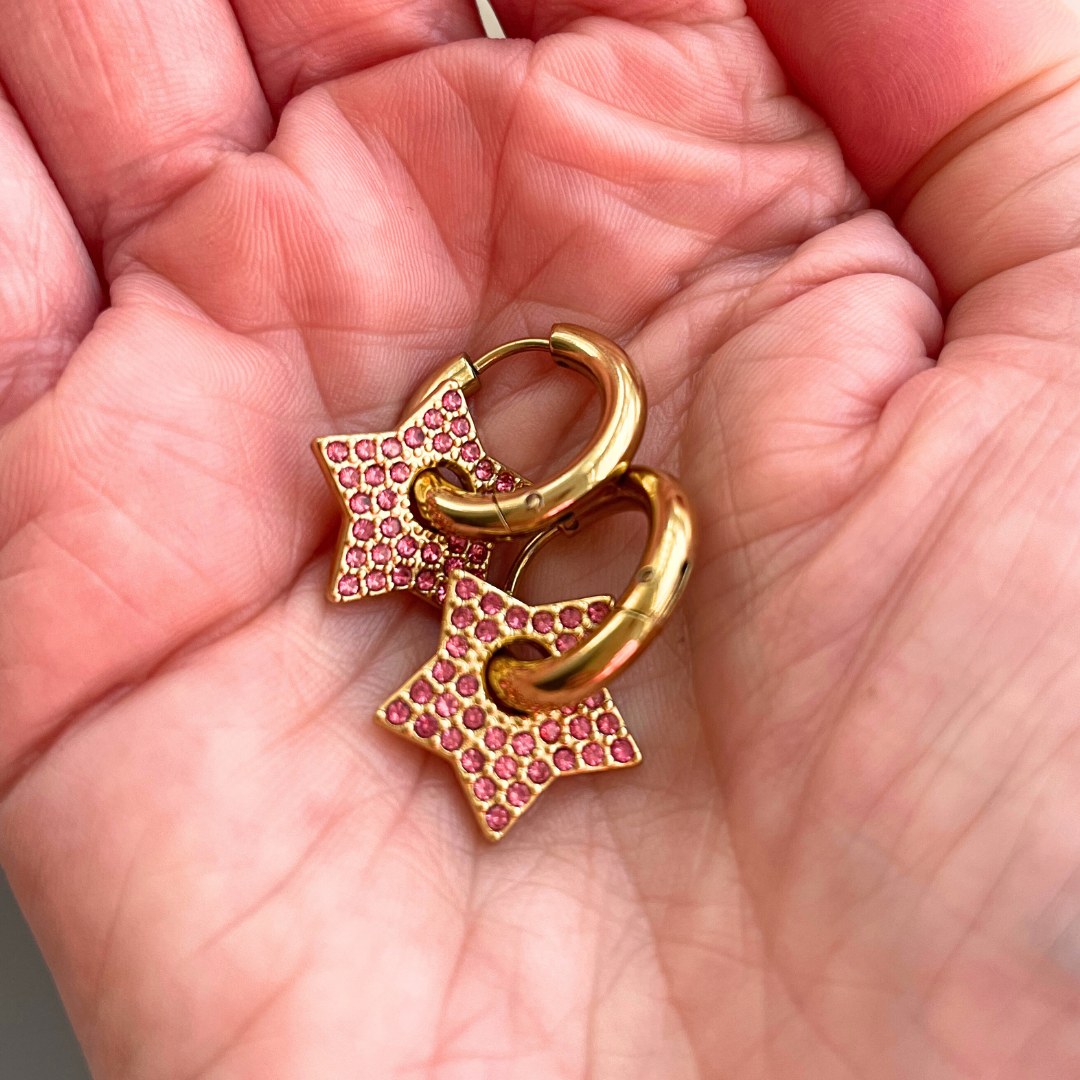 Gold/pink sparkle 3-in-1 star huggies