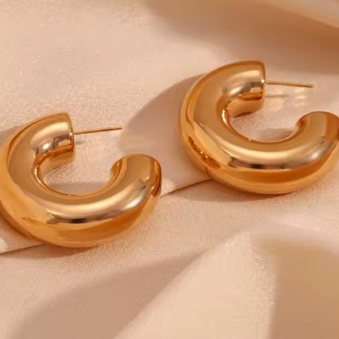 Gold statement maxi hoops