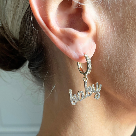 Crystal baby huggie earrings