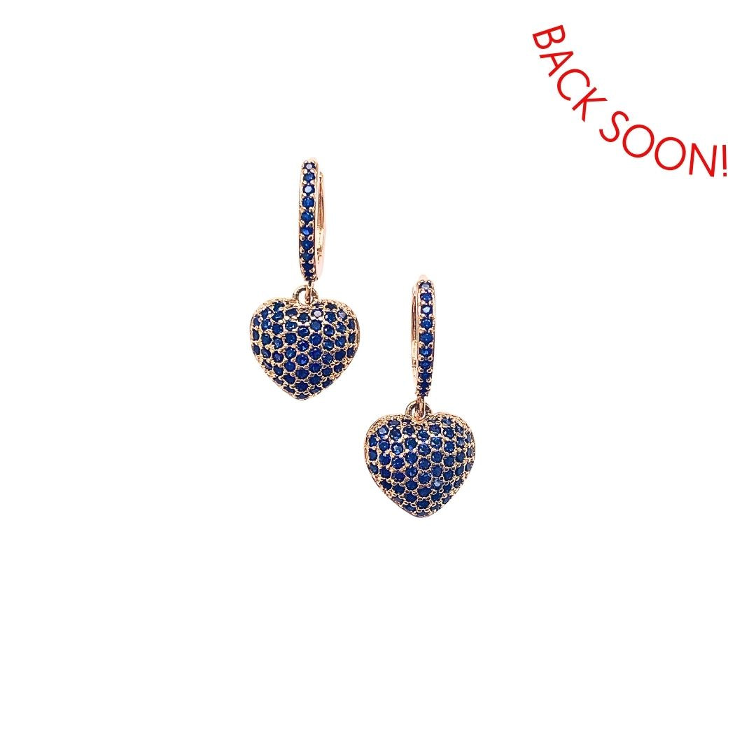 Blue sparkle heart huggies
