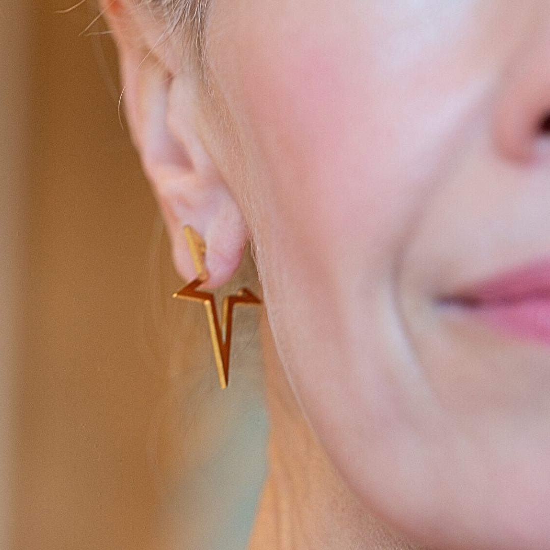 Gold star studs