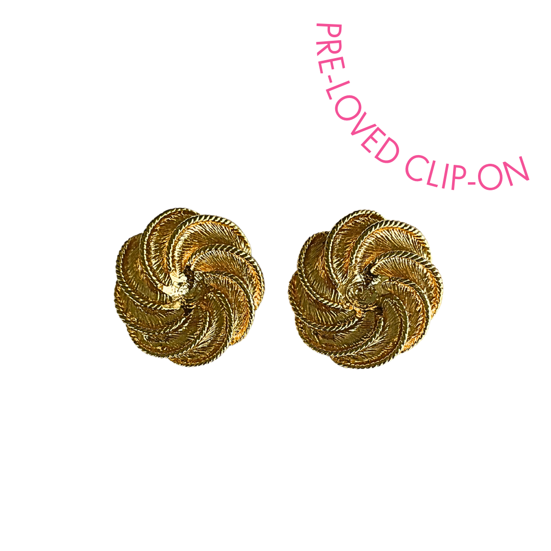 LENA gold swirl clip-on earrings