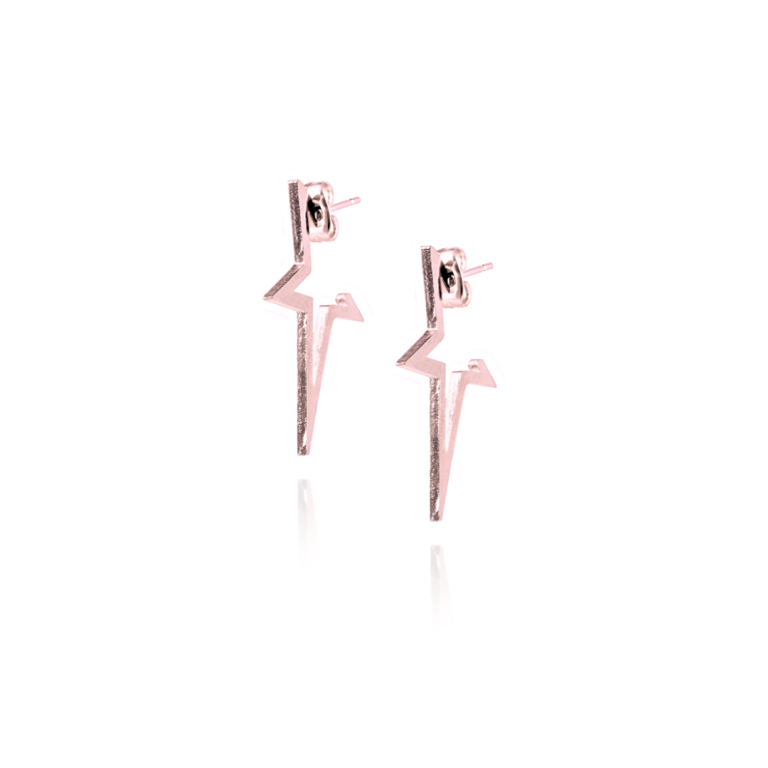 Rose gold star studs