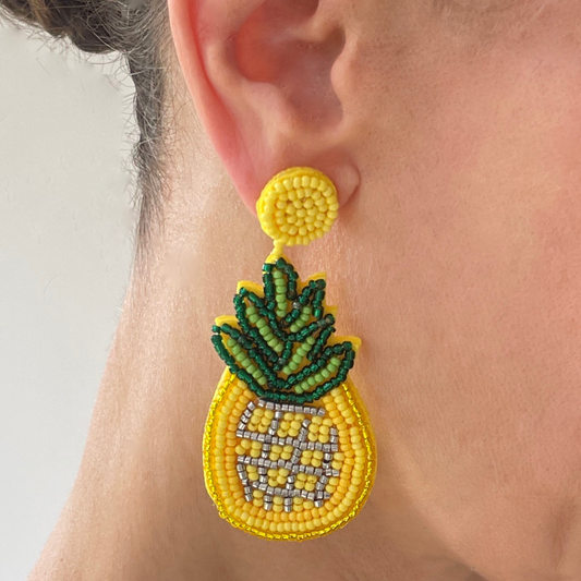 Pineapple beaded dangles