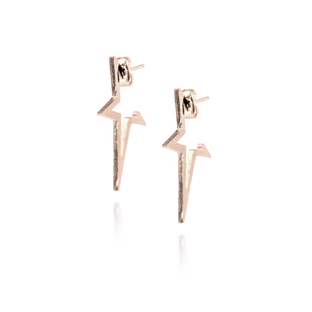 Rose gold star studs