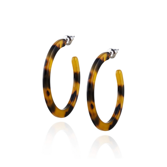 Chocolate Tortoiseshell hoop earrings