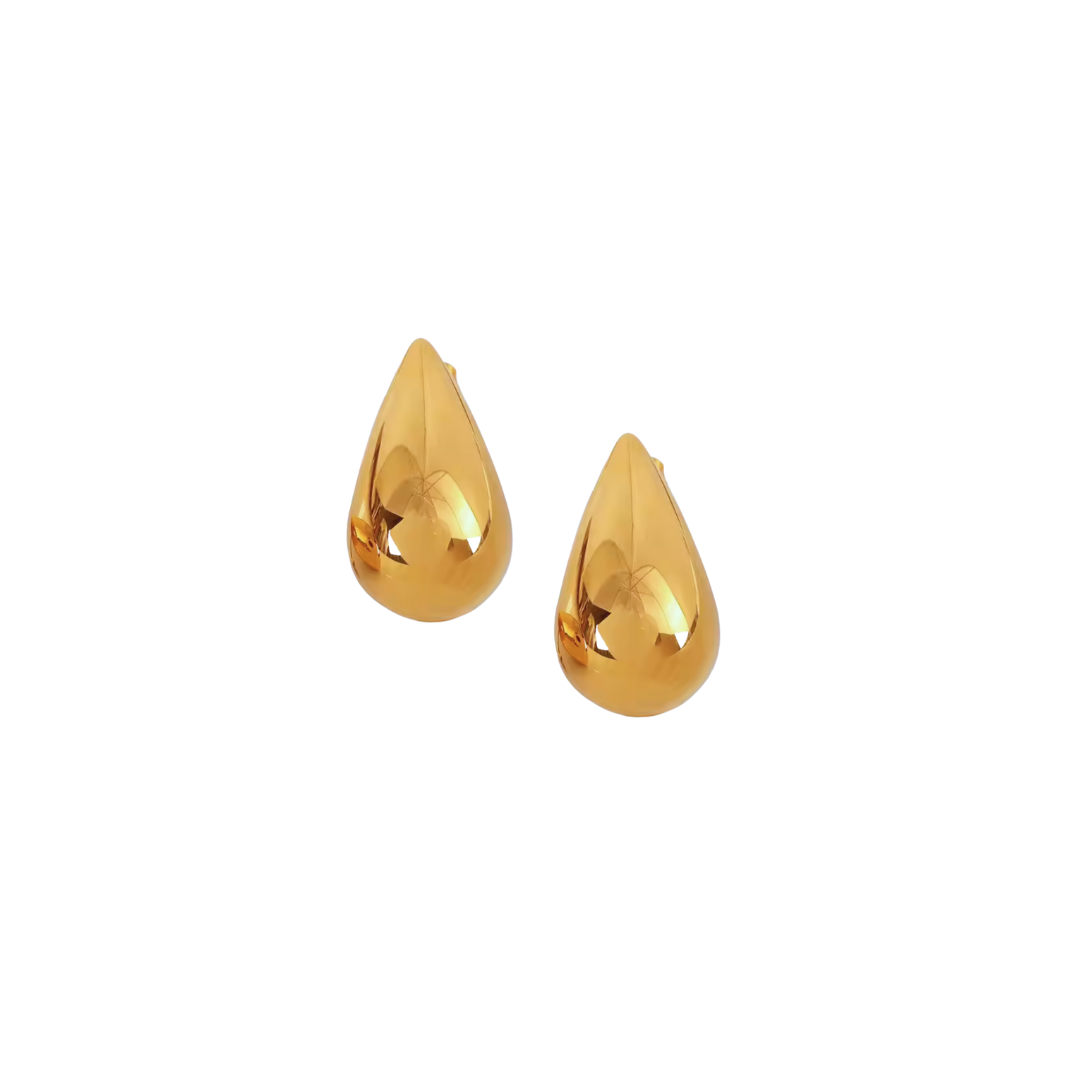 Gold teardrop studs