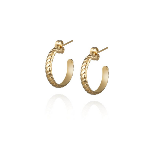 Gold embossed small hoops