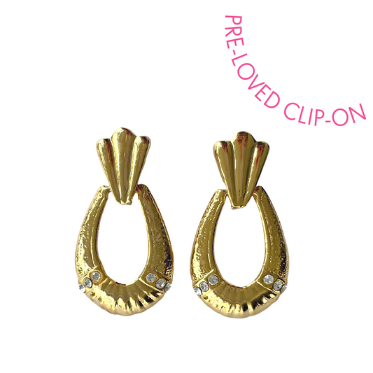 Gold 80s diamante dangles