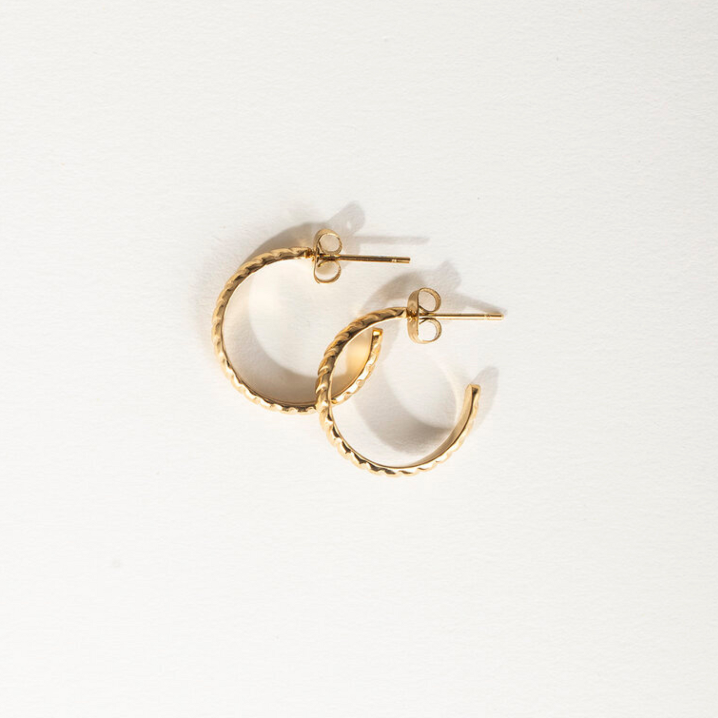 Gold embossed small hoops