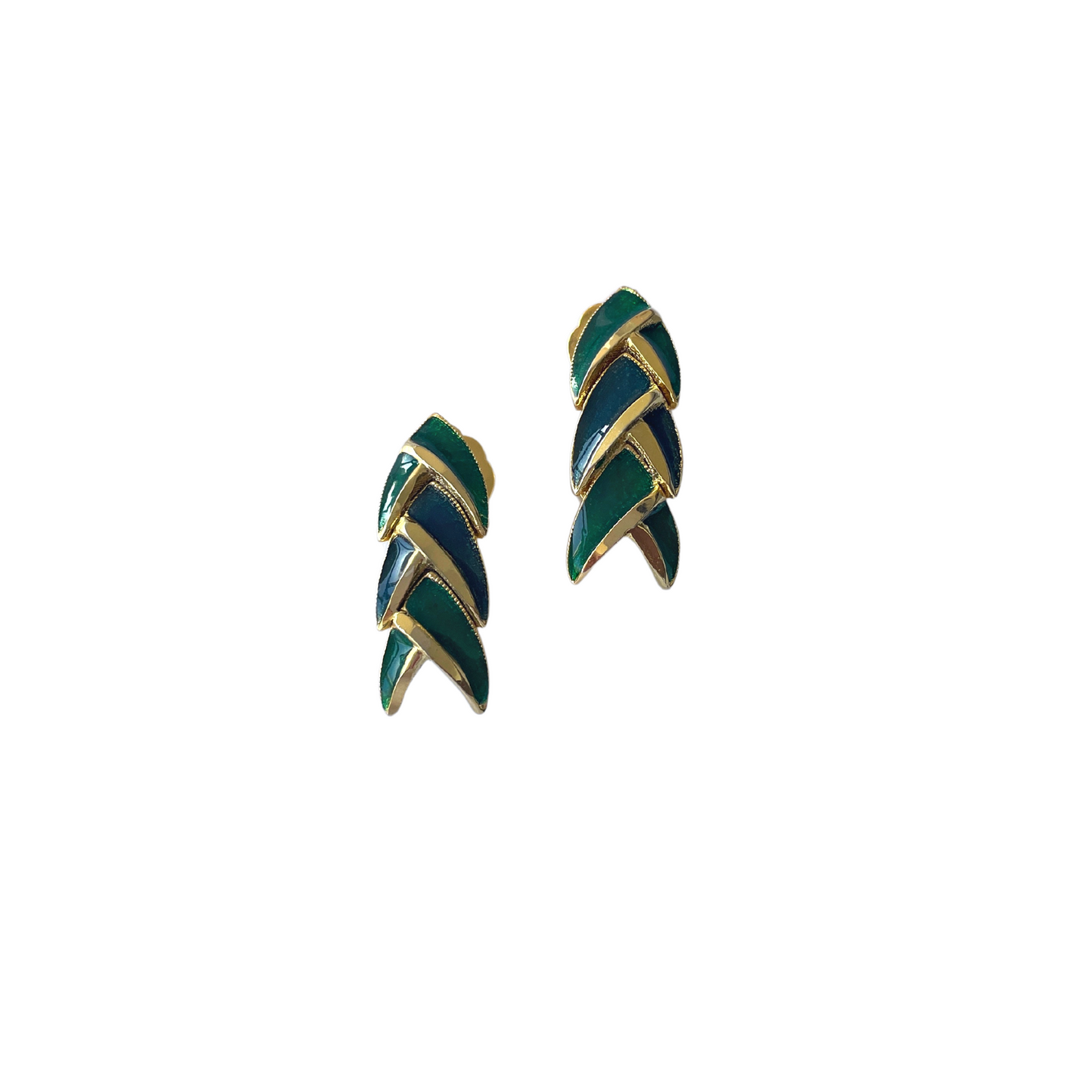 Green & teal arrow clip-ons