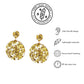 Yellow disco dangle earrings