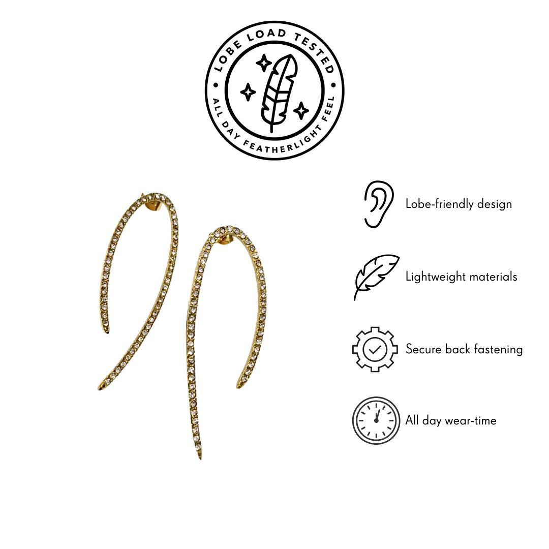 Golden arc crystal dangles
