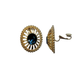 Gold and blue stone clip-on statement earrings