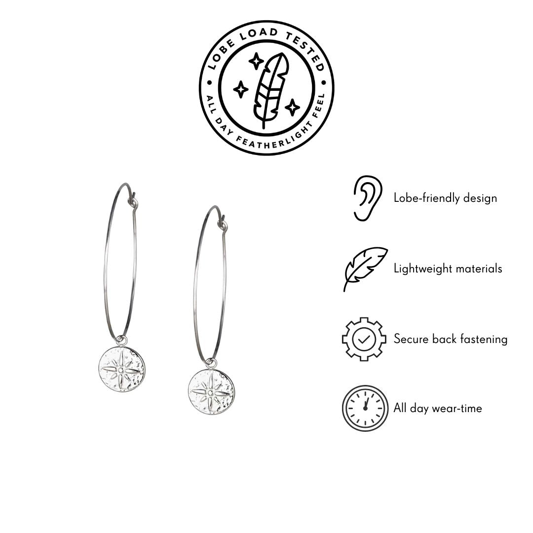 Fine silver pendant hoops