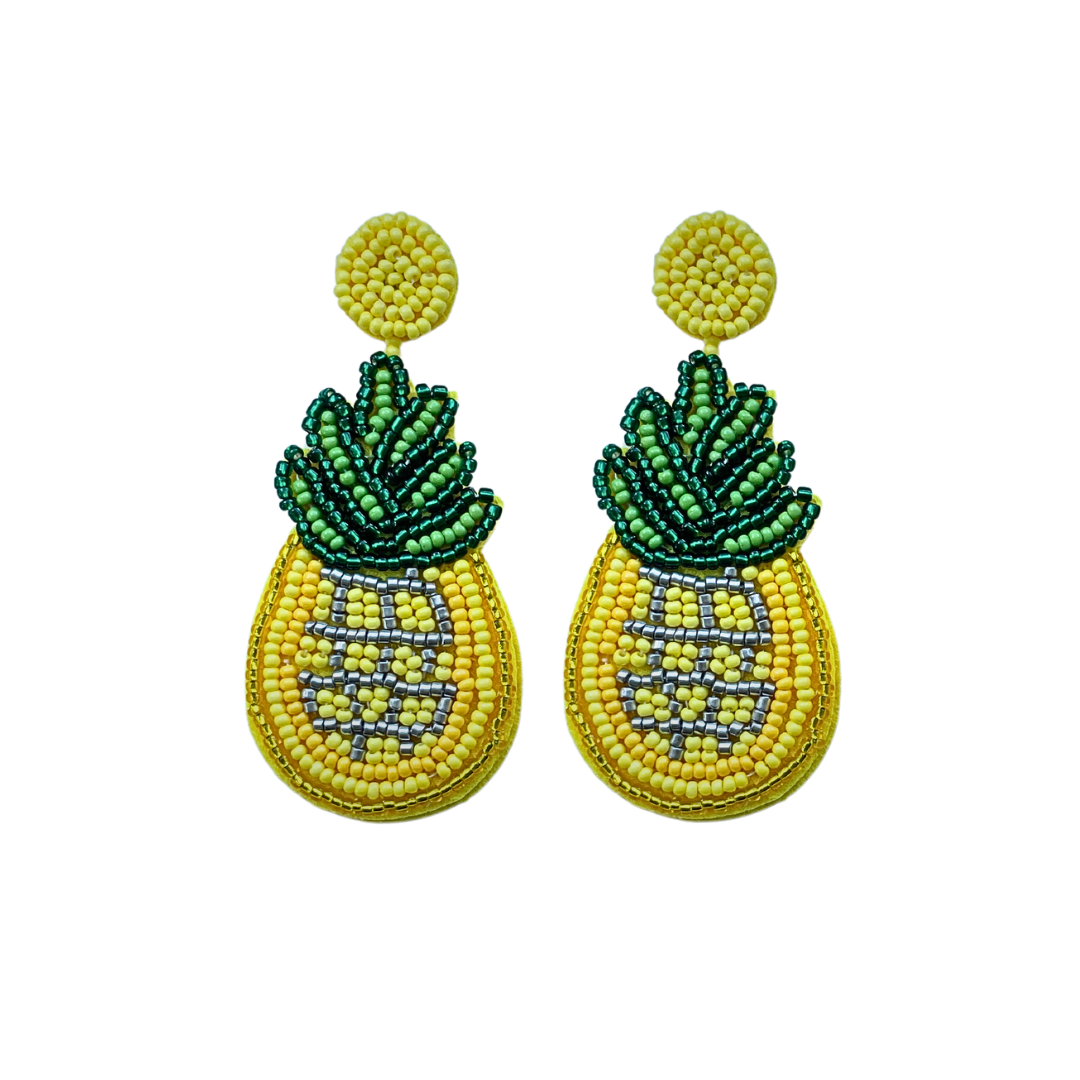 LUCIA beaded pineapple maxi dangles