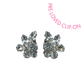 Crystal Leaf Design Clip-On Earrings