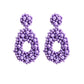 Lilac beaded statement earrings