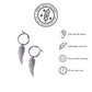 Silver wing pendant hoops