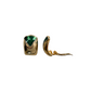 MITZI green enamel and gold tone clip-on earrings