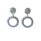 PAULA silver tone circular drop earrings