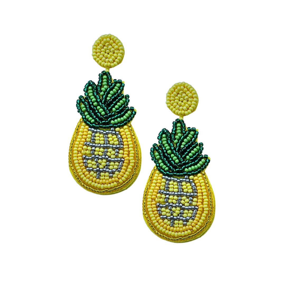 LUCIA beaded pineapple maxi dangles