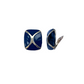 Gold & navy vintage clip-ons