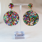 DONNA rainbow sparkle statement earrings