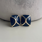 Gold & navy vintage clip-ons