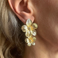 Gold flower statement earrings