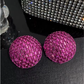 Pink disco ball statement earrings (small)