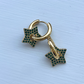 Gold star huggies - green sparkle