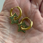 Gold star huggies - green sparkle