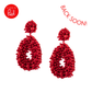Red beaded statement earrings