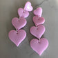 Pink heart drop earrings