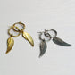 Silver wing pendant hoops